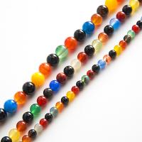 Natürliche Regenbogen Achat Perlen, rund, poliert, DIY & verschiedene Größen vorhanden, farbenfroh, Länge:ca. 15.7 ZollInch, verkauft von Strang
