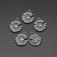 Stainless Steel Pendants, Flower, die-casting, DIY, silver color, 20*18*3mm Approx 1mm 