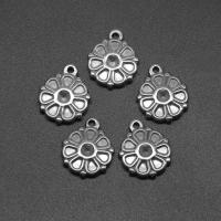 Stainless Steel Flower Pendant, die-casting, DIY, silver color, 20*16*3mm Approx 1mm 