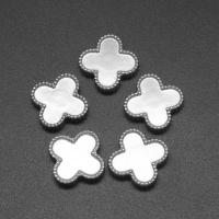 Stainless Steel Cabochon Setting, Four Leaf Clover, die-casting, DIY, silver color, 16*4mm 