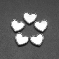 Stainless Steel Cabochon Setting, Heart, die-casting, DIY, silver color, 15*4mm 