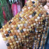 Rutilquarz Perlen, Rutilated Quarz, rund, poliert, DIY, farbenfroh, 6mm, Länge:38 cm, verkauft von Strang