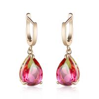 Crystal Drop Earring, Brass, with Crystal, durable & fashion jewelry 