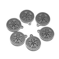 Stainless Steel Pendants, Round, die-casting, DIY, silver color, 18*15*2mm 
