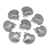Stainless Steel Pendants, Shell, die-casting, DIY, silver color, 15*15*2mm 