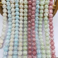 Perles quartz craquelé, cristal, Rond, poli, normes différentes pour le choix, plus de couleurs à choisir Environ 15 pouce, Vendu par brin