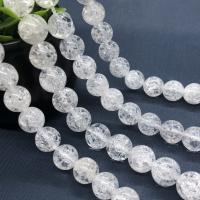 Knistern Quarz Perlen, Kristall, rund, poliert, verschiedene Größen vorhanden, Länge:ca. 15 ZollInch, verkauft von Strang