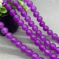 Purple Chalcedony Bead, Round, polished fuchsia Approx 15 Inch 