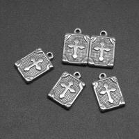 Stainless Steel Pendants, Rectangle, die-casting, DIY, silver color, 15*12*2mm Approx 1mm 