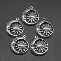 Stainless Steel Pendants, Round, die-casting, DIY, silver color, 29*25*3mm Approx 1mm 