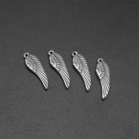Stainless Steel Wing Shape Pendant, Feather, die-casting, DIY, silver color, 26*8*2mm Approx 1mm 