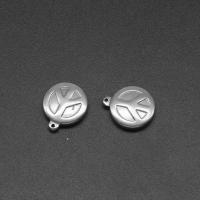 Stainless Steel Pendants, Round, die-casting, DIY, silver color, 16*14*3mm Approx 1mm 