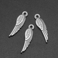 Stainless Steel Wing Shape Pendant, die-casting, DIY, silver color, 26*7*2mm Approx 1mm 