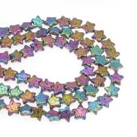 Perles de lave multicolor, lave volcanique, étoile, Placage, DIY, multicolore, 14*5mm, Vendu par brin