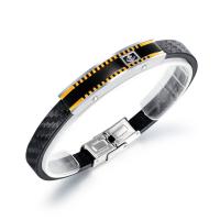 Men Bracelet, Titanium Steel, with PU Leather, for man 8mm .46 Inch 