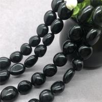Schwarze Obsidian Perlen, Unregelmäßige, poliert, schwarz, 8x10mm, Länge:ca. 15 ZollInch, verkauft von Strang