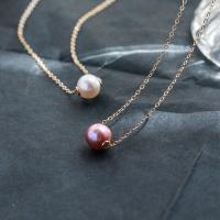 Freshwater Pearl Brass Necklace, with Freshwater Pearl, fashion jewelry 