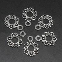 Stainless Steel Flower Pendant, die-casting, DIY, silver color, 18*11*1mm 
