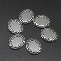 Stainless Steel Cabochon Setting, Ellipse, die-casting, DIY, silver color, 18*15*3mm 