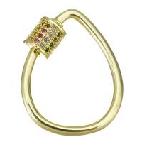 Brass Screw Clasp, plated, fashion jewelry & DIY & for woman, golden 