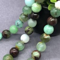 Afrikanische Jade, rund, poliert, verschiedene Größen vorhanden, Länge:ca. 15 ZollInch, verkauft von Strang