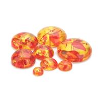 Nachahmung Bernstein Harz Cabochon, flache Runde, DIY & verschiedene Größen vorhanden, rote Orange, 20PCs/Tasche, verkauft von Tasche
