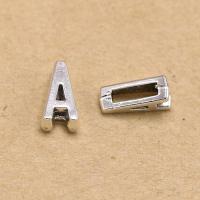 Zinc Alloy Slide Charm, Alphabet Letter, silver color plated, DIY 