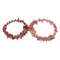 Natural Coral Bracelets, irregular, polished, fashion jewelry & for woman 10*3mm .5 Inch 