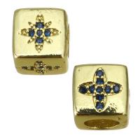 Cubic Zirconia Micro Pave Brass Beads, Square, plated, fashion jewelry & DIY & with cubic zirconia Approx 4.5mm 