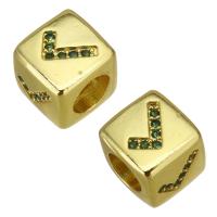 Cubic Zirconia Micro Pave Brass Beads, Square, plated, fashion jewelry & DIY & with cubic zirconia Approx 4.5mm 