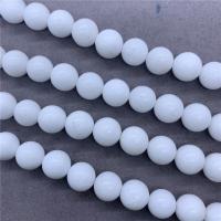 Weiße Porzellan Perlen, rund, poliert, verschiedene Größen vorhanden, Länge:ca. 15 ZollInch, verkauft von Strang