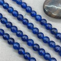 Perles quartz craquelé, cristal, Rond, poli, normes différentes pour le choix, cristal bleu des bermudes Environ 15 pouce, Vendu par brin