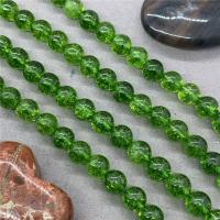 Knistern Quarz Perlen, Kristall, rund, poliert, verschiedene Größen vorhanden, olivegrün, Länge:ca. 15 ZollInch, verkauft von Strang