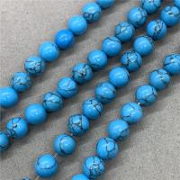 Perles en Turquoise naturelle, Rond, poli, normes différentes pour le choix, couleur bleu foncé Environ 15 pouce, Vendu par brin