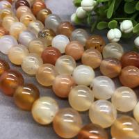 Perles de Agate en couleur original, agate rouge, Rond, poli, normes différentes pour le choix Environ 15 pouce, Vendu par brin