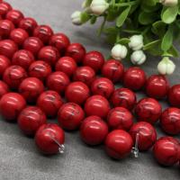 Natural Turquoise Beads, Black Vein Turquoise, Round, polished red Approx 15 Inch 