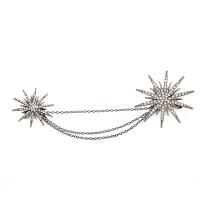 Zinc Alloy Jewelry Brooch, plated, for woman & with rhinestone, pink 