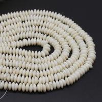 Perles en corail naturel, Plat rond, poli, DIY, blanc, 8*21mm, Vendu par brin