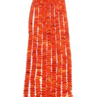 Perles en corail naturel, abaque, poli, DIY, orange rougeâtre, 5*2mm, Vendu par brin
