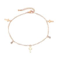Stainless Steel Anklets Jewelry, Titanium Steel, with 1.77inch extender chain, rose gold color plated, fashion jewelry & for woman .66 Inch 