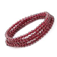 Natural Garnet Bracelet, Round & for woman, deep red 