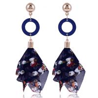 Zinc Alloy Drop Earring, with Cloth, plated, for woman 