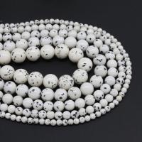 Synthetic Turquoise Beads, Round, polished, DIY white 