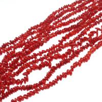 Perles en corail naturel, pepite, poli, DIY, rouge, 9*6mm, Vendu par brin