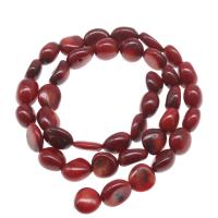 Natural Coral Beads, Nuggets, polished, DIY, dark red, 10*3mm 
