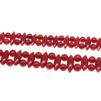 Perles en corail naturel, poli, DIY, rouge, 6mm, Vendu par brin