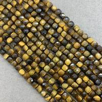 Tiger Eye Beads, Cube, polished, DIY & faceted, 6mm 