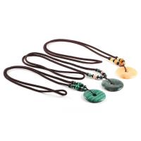 Полудрагоценный камень Свитер ожерелье, Кольцевая форма, ювелирные изделия моды & различные материалы для выбора & Мужская, Много цветов для выбора, 40mm, длина:Приблизительно 60 см, продается Strand