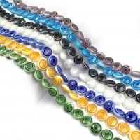 Innerer Twist Lampwork Perlen, Glas, flache Runde, DIY, keine, 10x10x5mm, verkauft von Strang