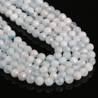 Perles aigue-marine, Rond, DIY & normes différentes pour le choix & facettes, bleu, Vendu par brin